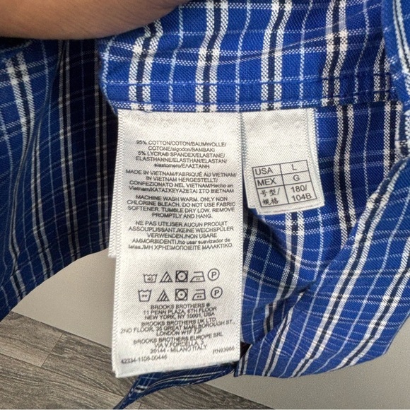Brooks Brothers Blue and‎ White Casual Regent Fit Button Down Shirt size L 279 - Picture 9 of 9